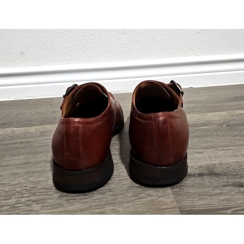 Johnston Murphy Dress Shoes Mens 10.5M Brown Leather Oxford Monk Strap Buckle - Picture 4 of 7